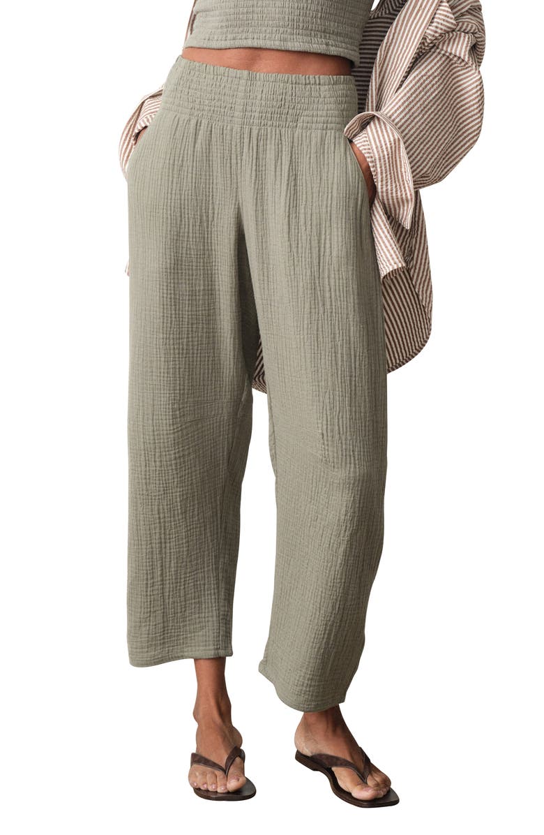 Marine Layer Cali Smocked Waist Double Cloth Pants, Main, color, 