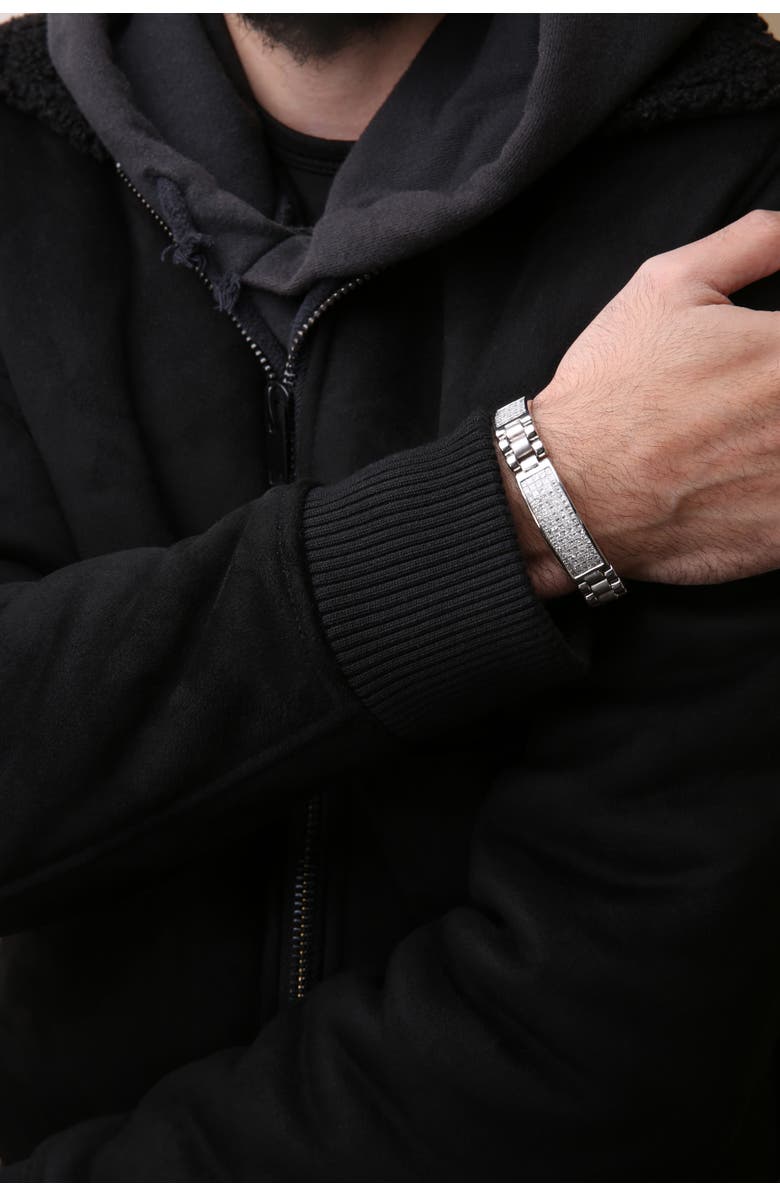 Haus of Brilliance 14K White Gold 12.0 Cttw Men's Princess Diamond Tennis Bracelet, Alternate, color, White