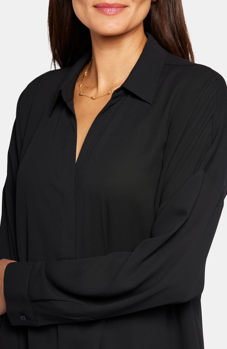 NYDJ Becky Recycled Polyester Georgette Blouse, Alternate, color, Black