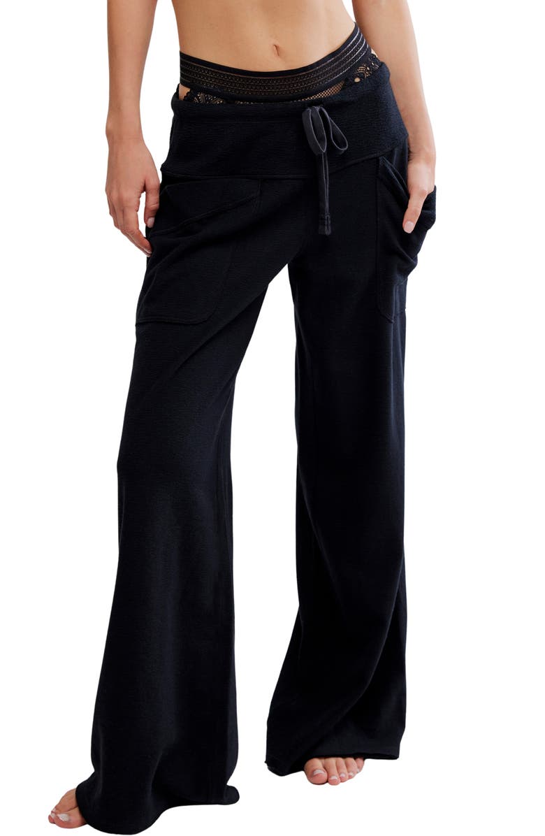 Free People Staycation Lounge Pants, Main, color, Black