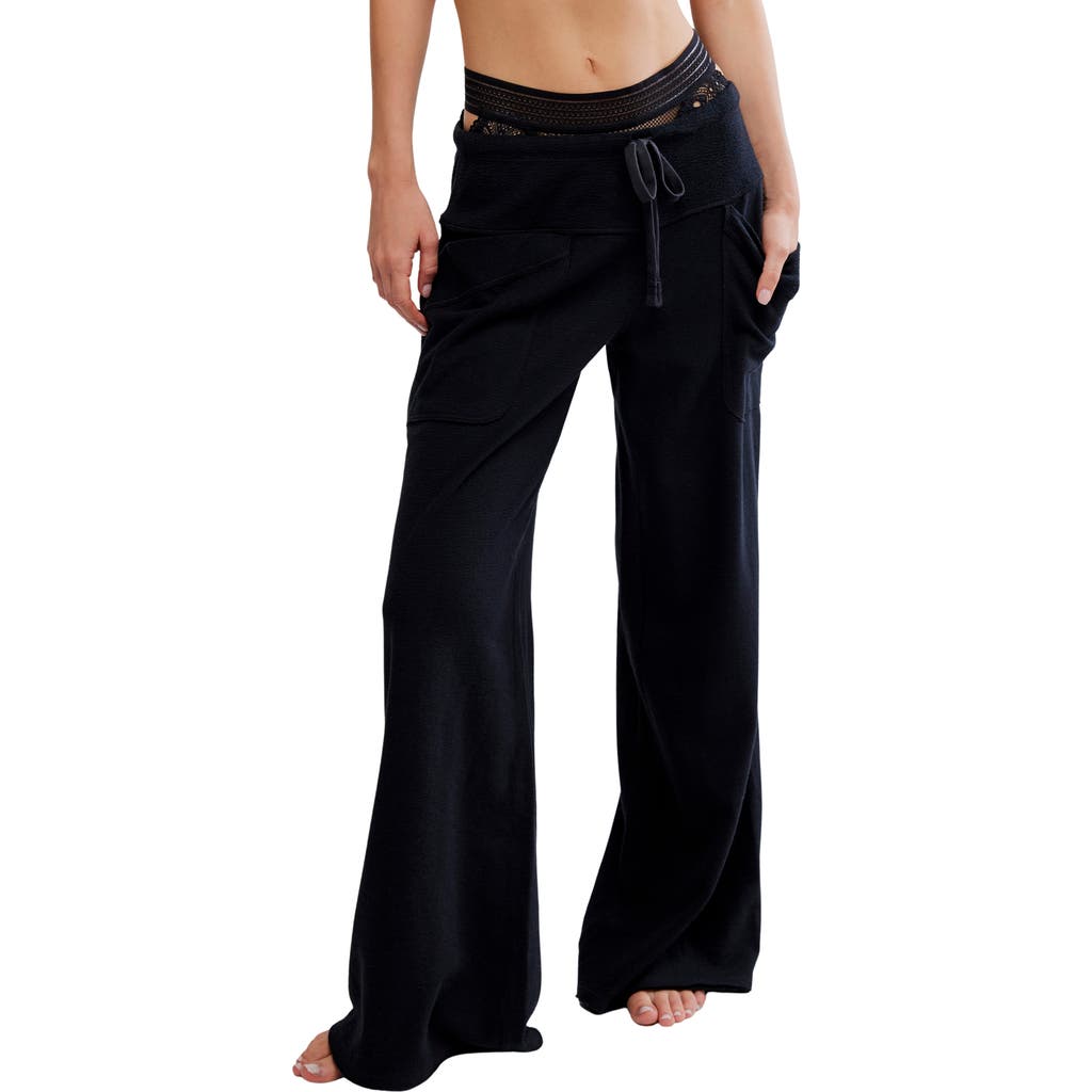 Free People Staycation Lounge Pants In Black