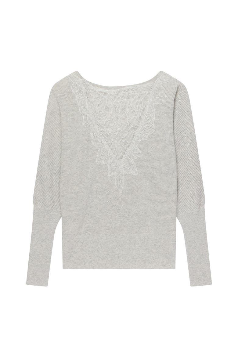 Lace Detail Batwing Jumper, Alternate, color, Grey