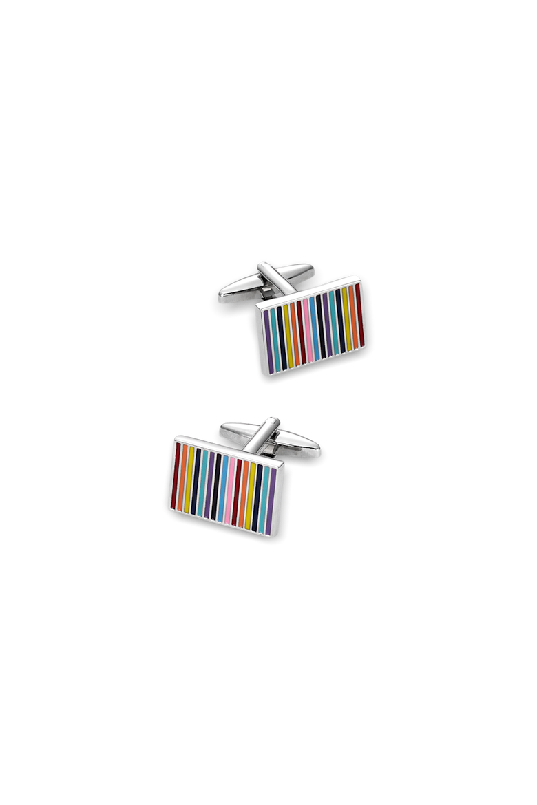 Enamel Multi Stripe Cufflinks, Main, color, Multi