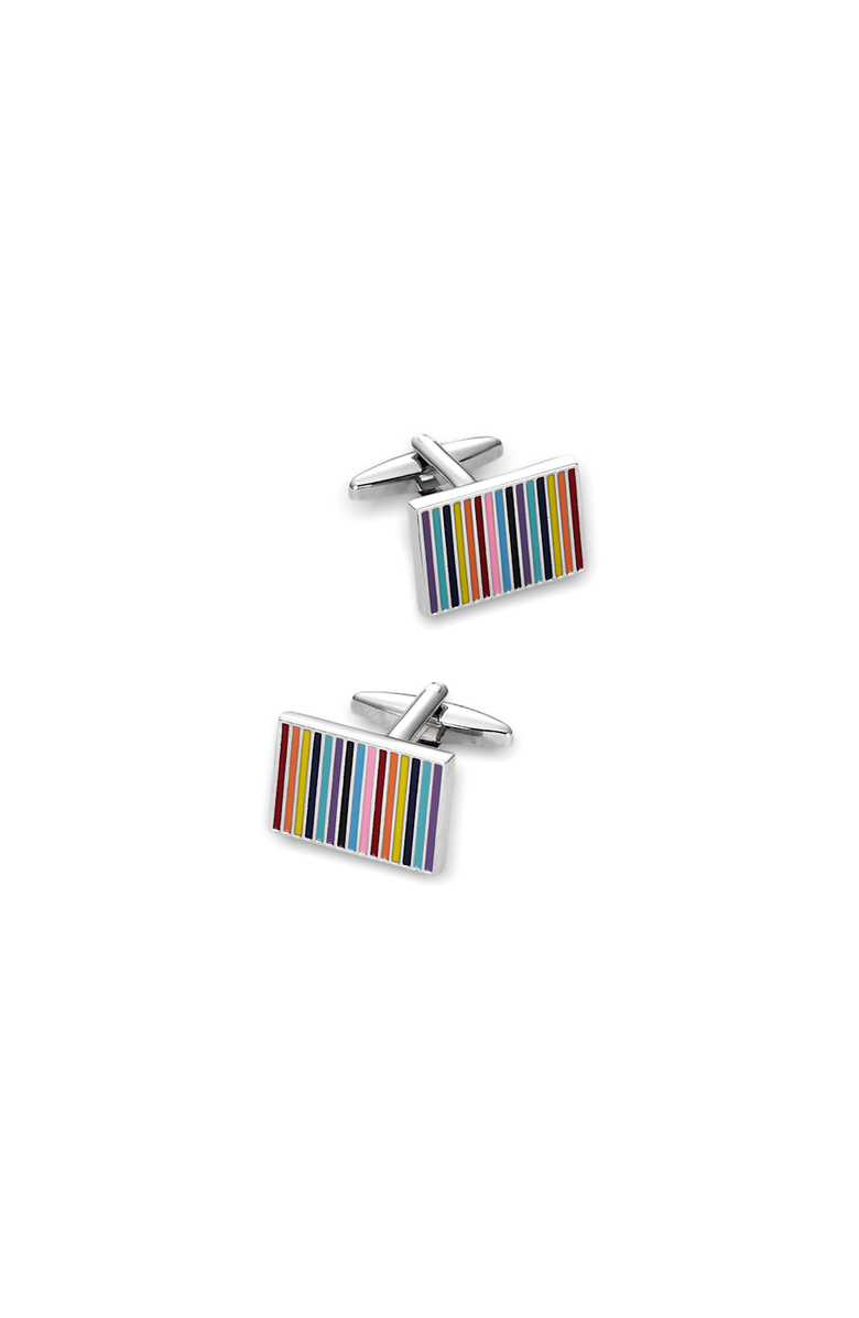 Paul Fredrick Enamel Multi Stripe Cufflinks, Main, color, Multi