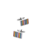 Paul Fredrick Enamel Multi Stripe Cufflinks