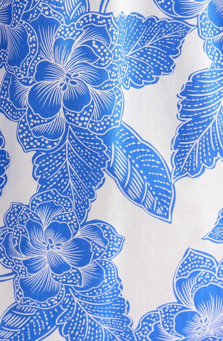 SUGARLIPS Rency Floral Tiered Cotton Maxi Sundress, Alternate, color, White-Blue