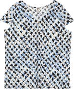 AK ANNE KLEIN Print Cap Sleeve Top