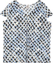 AK ANNE KLEIN Print Cap Sleeve Top