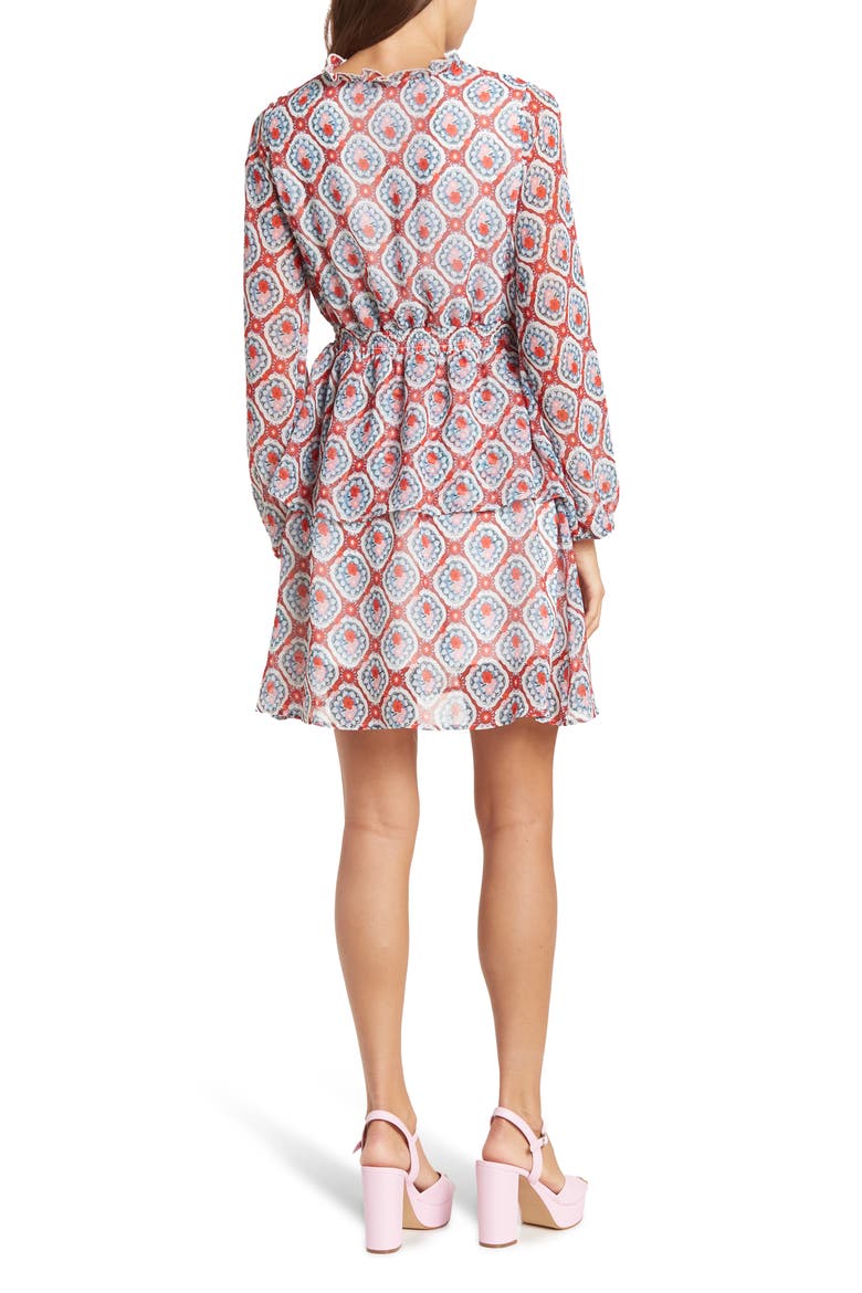 Evelyn Chiffon Tiered Mini Dress, Alternate, color, BAVARIA