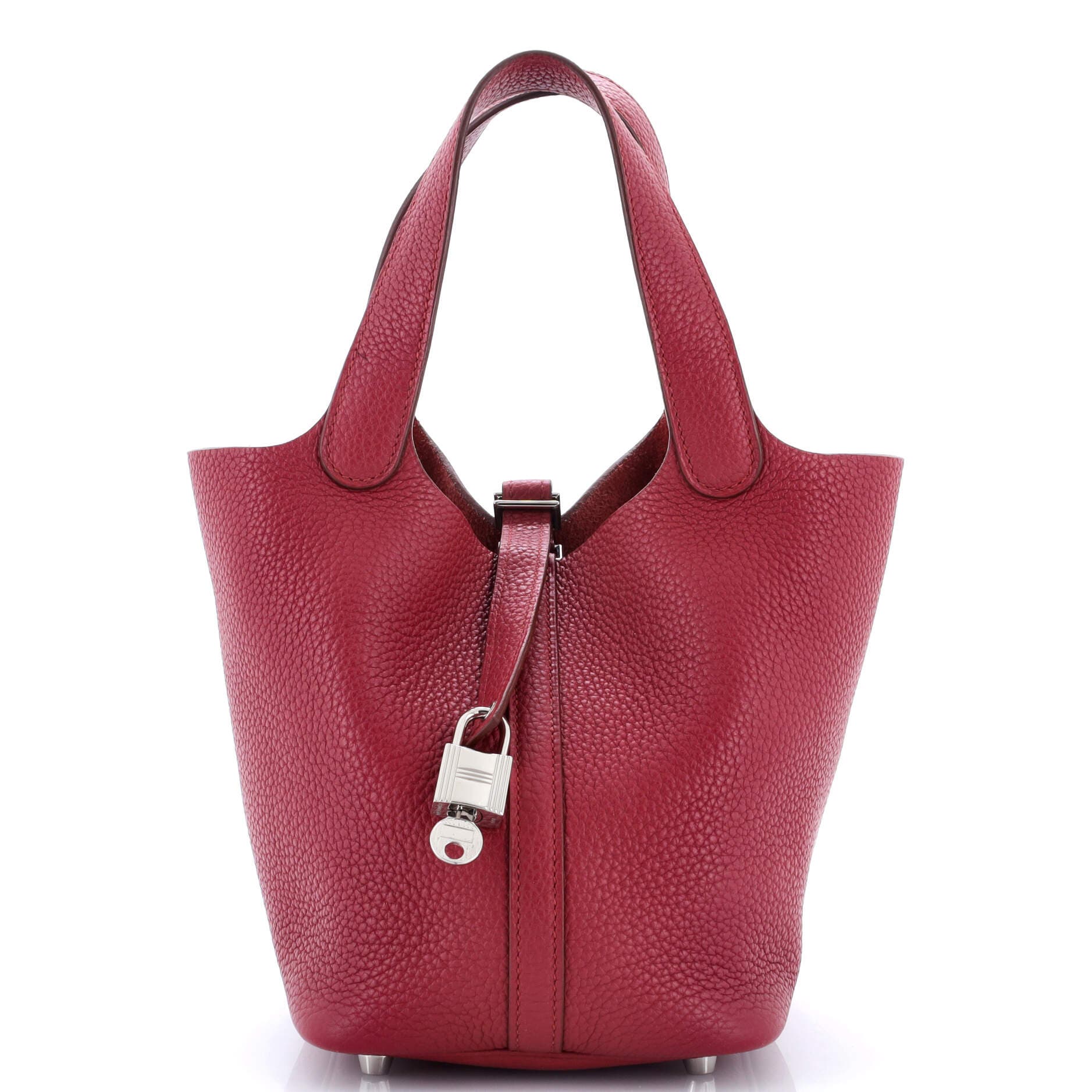 Pre-Owned Hermes Picotin Lock Bag Clemence PM, Main, color, Rubis