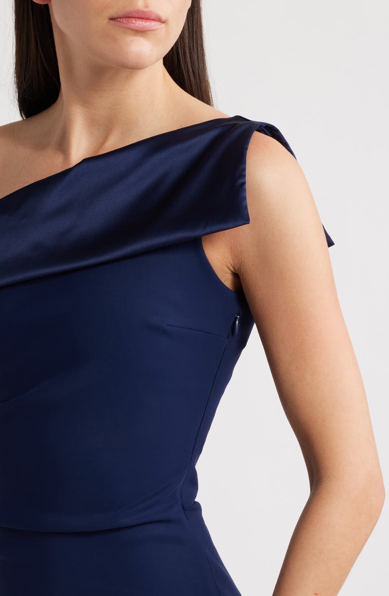 Chiara Boni La Petite Robe Koppany Ruched Off the Shoulder Mermaid Gown, Alternate, color, Blue Notte