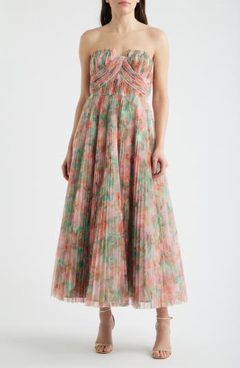 Hutch Pleated Strapless Mesh Gown | Nordstrom