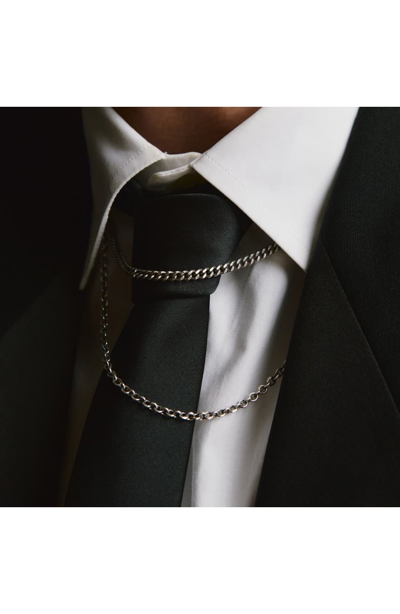 LOUPN Thin Cuban Chain Necklace, Alternate, color, Silver