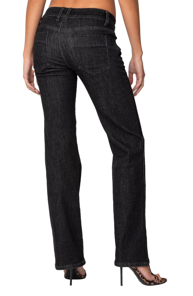 EDIKTED Avril Low Rise Bootcut Jeans, Alternate, color, Black-Washed
