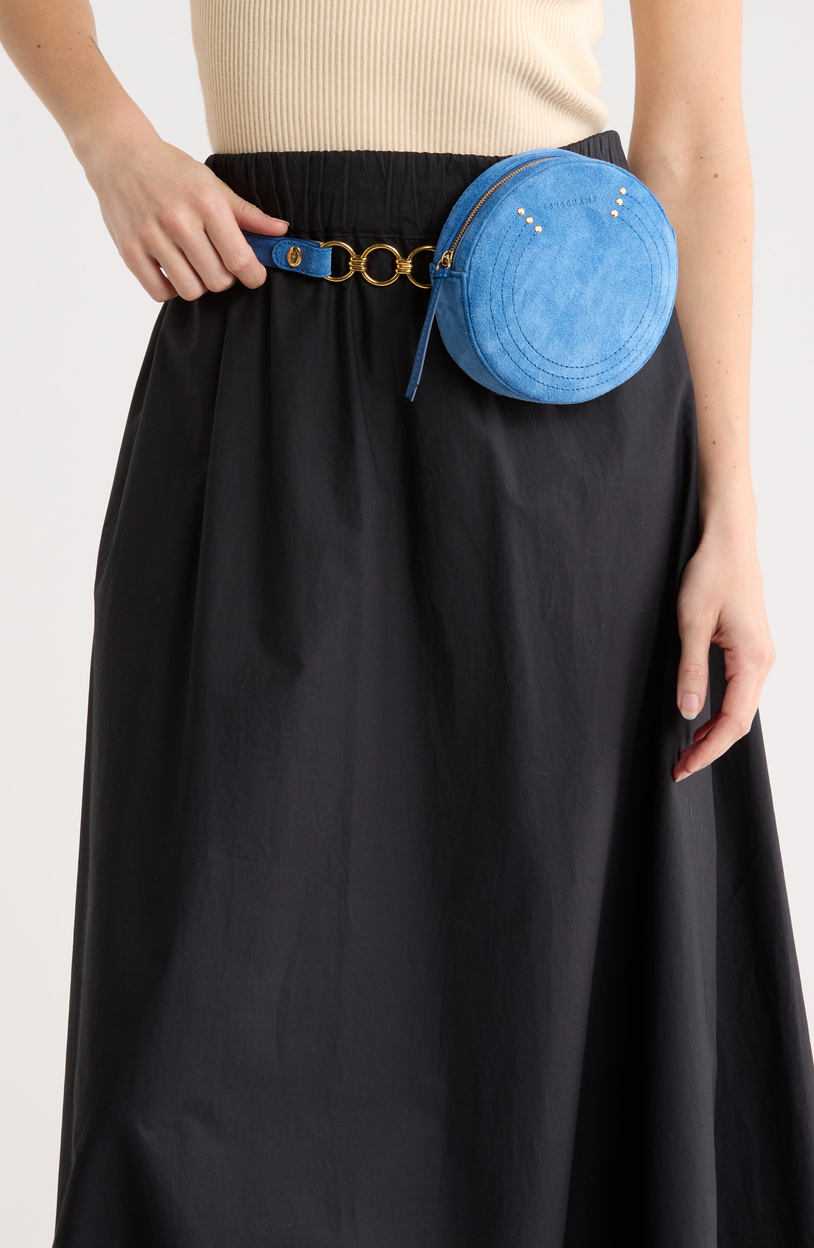 Longchamp Cavalcade Suede Belt Bag, Alternate, color, Blue