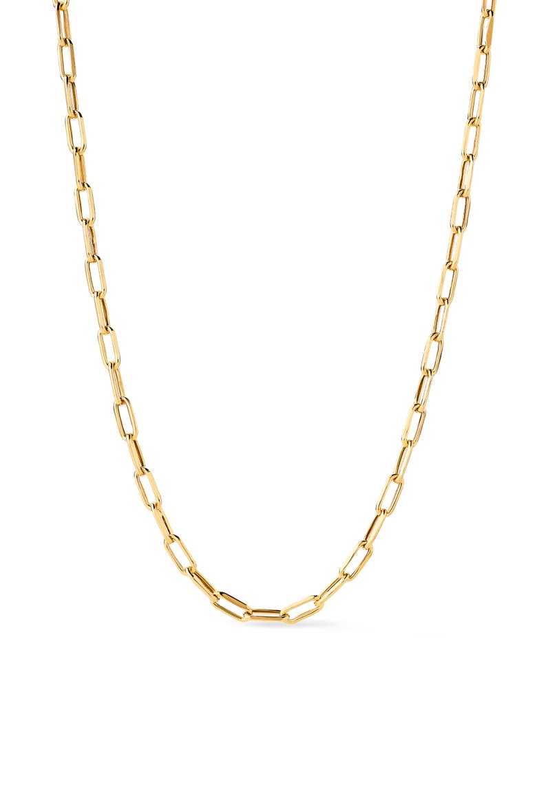 Solid Yellow Gold - Medium Paperclip Necklace, Main, color, Gold