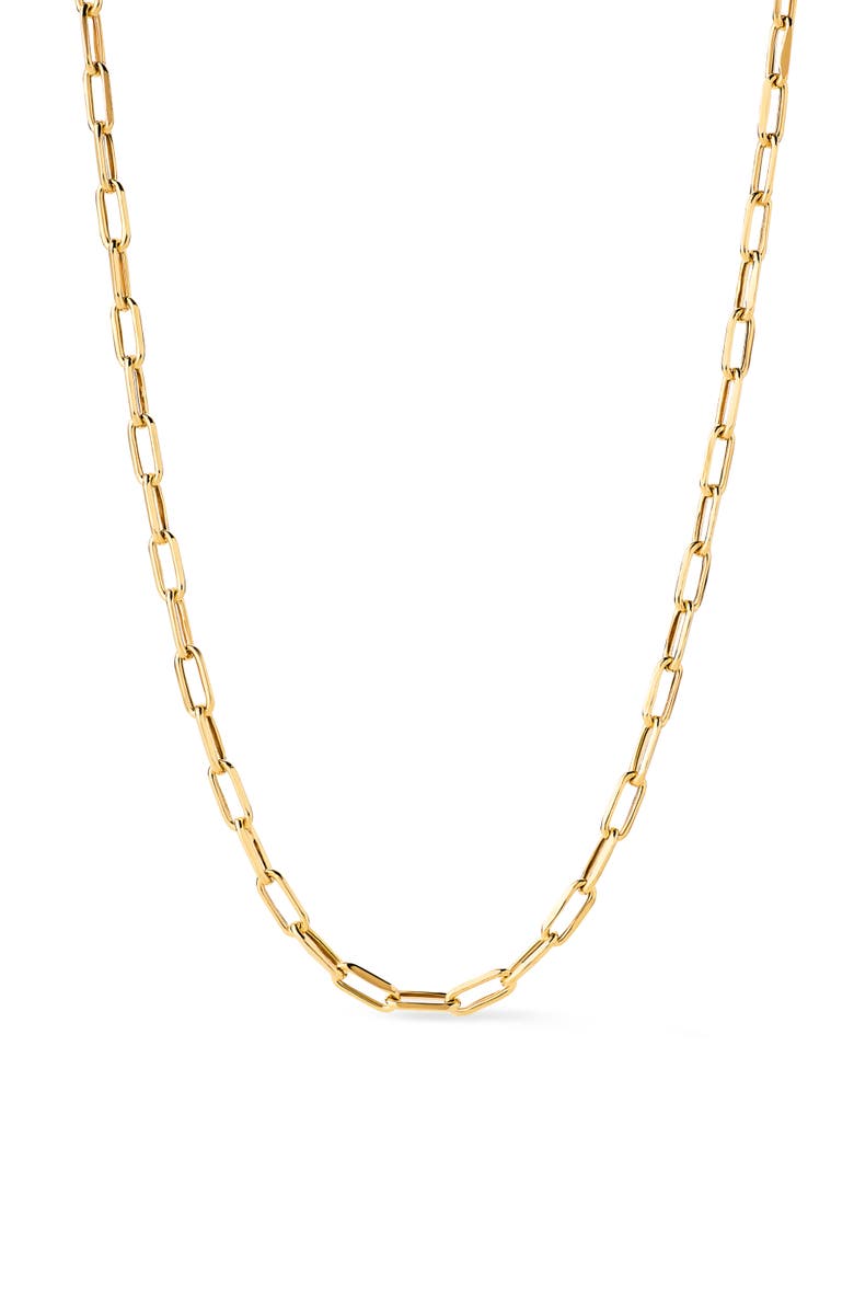 Ana Luisa Solid Yellow Gold - Medium Paperclip Necklace, Main, color, Gold