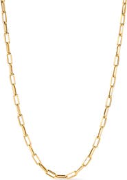 Ana Luisa Solid Yellow Gold - Medium Paperclip Necklace