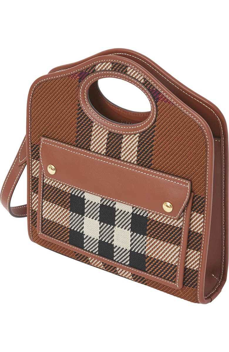 Burberry Mini Check Jacquard Pocket Bag, Alternate, color,