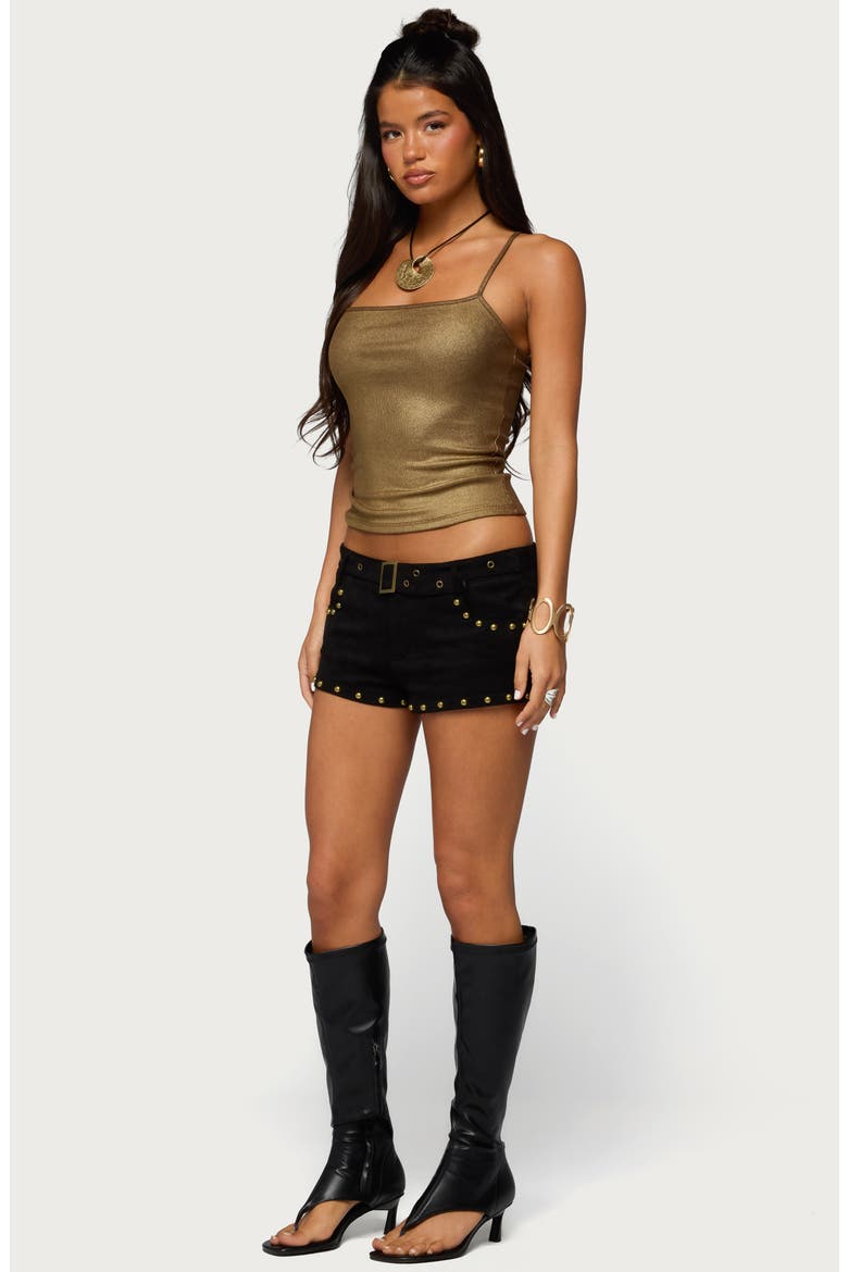Anaia Metallic Rib Camisole, Alternate, color, GOLD