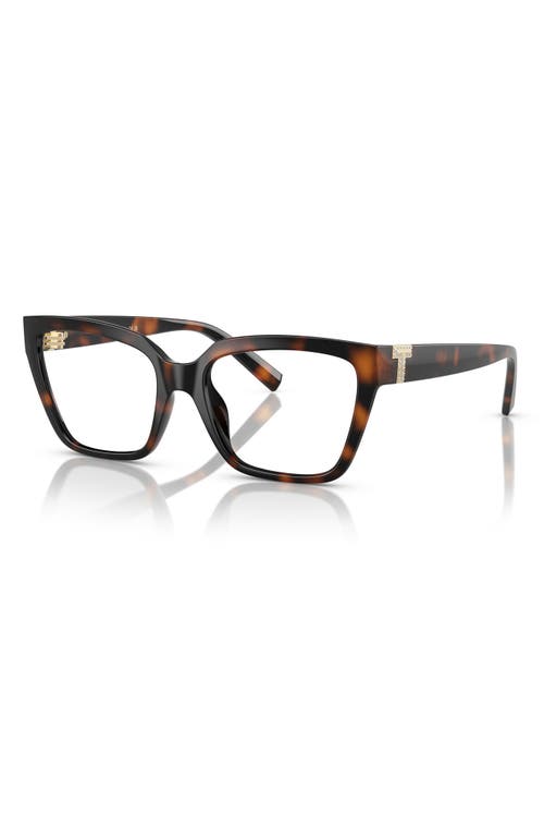 Tiffany & Co . 52mm Square Optical Glasses In Havana