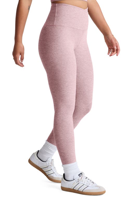 Beyond Yoga At Your Leisure Space Dye High Waist Midi Leggings In Pink