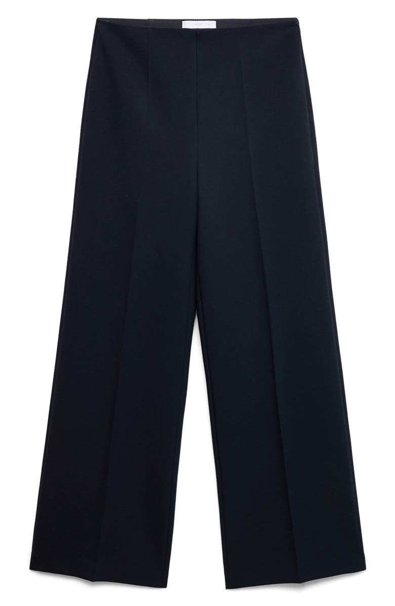 MANGO Wide Leg Crop Pants, Alternate, color, Dark Navy