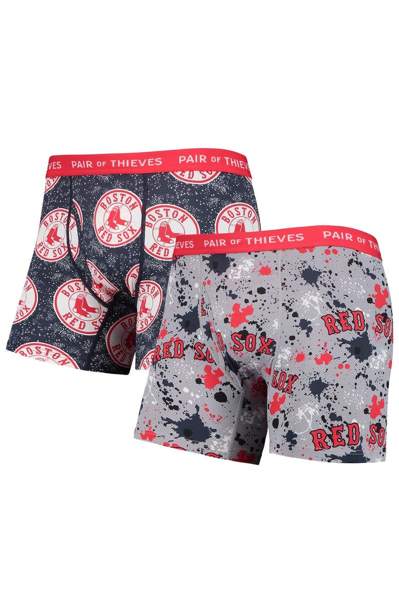 Pair of Thieves Men's Pair of Thieves Gray/Navy Boston Red Sox Super Fit 2-Pack Boxer Briefs Set, Main, color, Gray