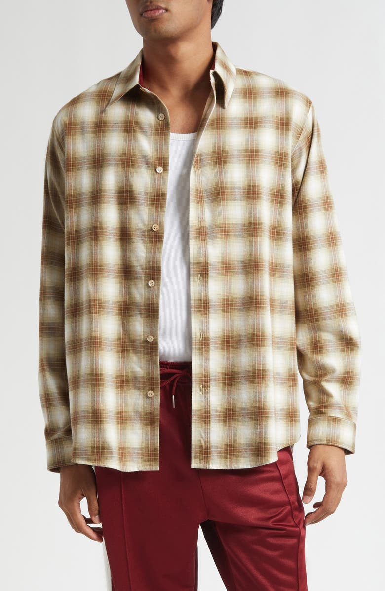 STOCKHOLM SURFBOARD CLUB Flynn Plaid Flannel Button-Up Shirt, Main, color, Tartan