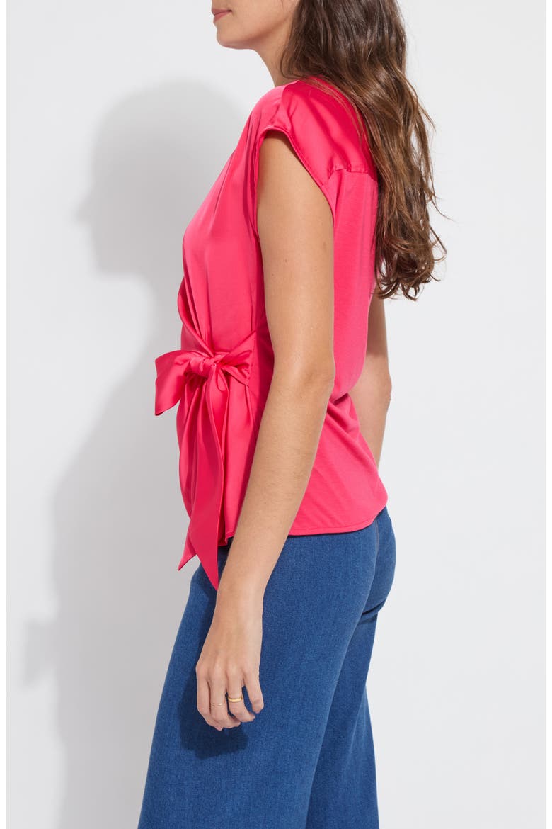 Rosalia Tie Mix Media Top, Alternate, color, PINK MARTINI