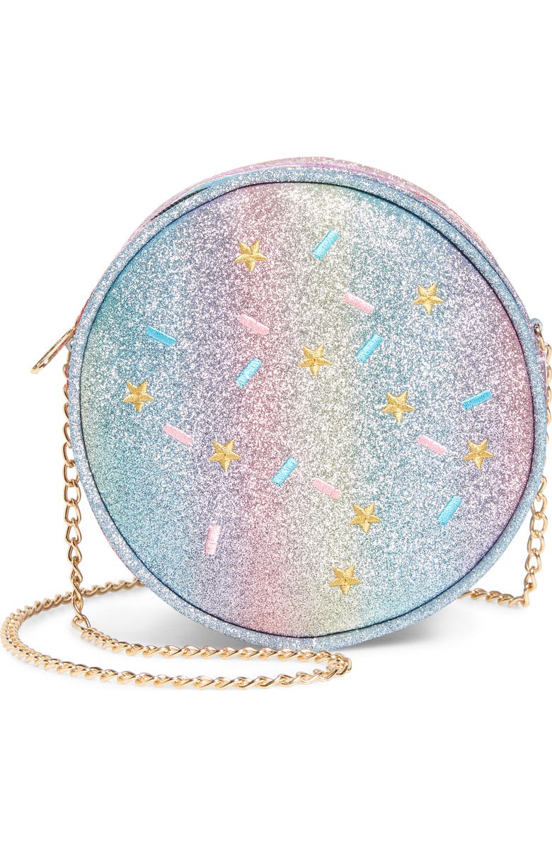 Capelli New York Glitter Rainbow Cake Crossbody Bag, Main, color,
