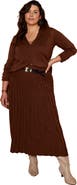 June + Vie Pleated Midi Skirt