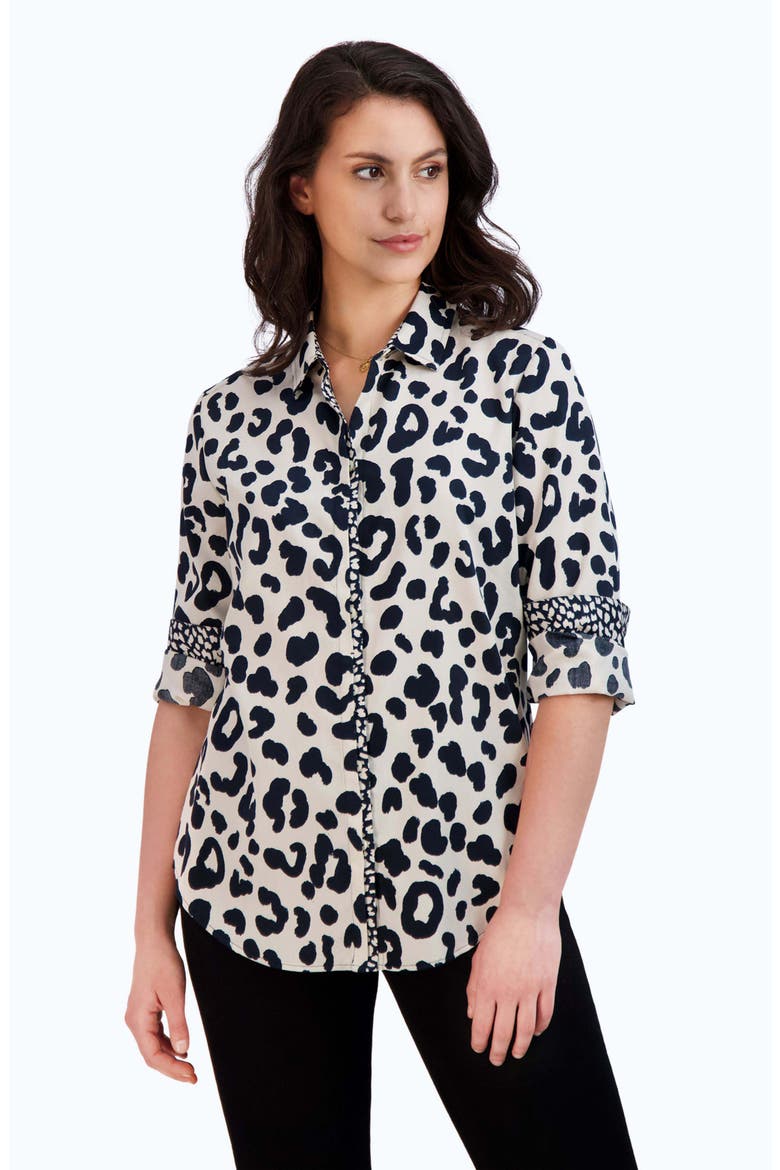 Cheetah Print Shirt, Alternate, color, BLACK/ IVORY