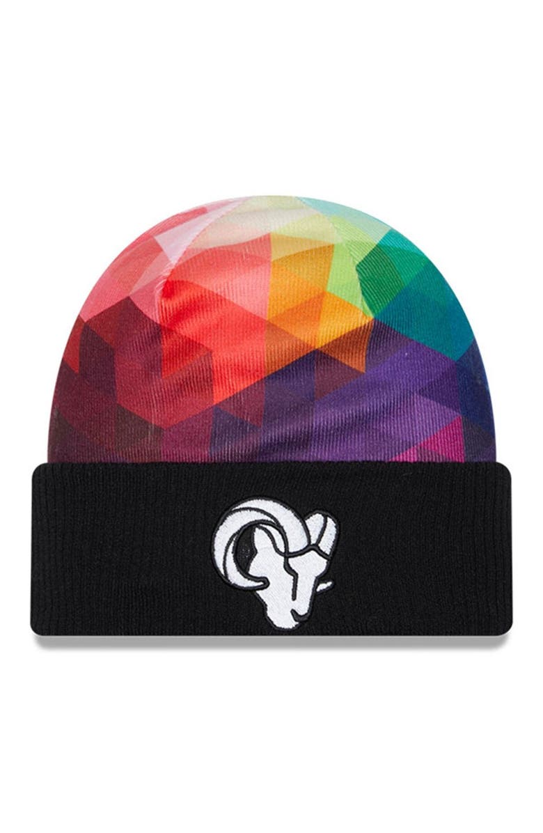 New Era Men's New Era  Black Los Angeles Rams 2023 NFL Crucial Catch Cuffed Knit Hat, Main, color, Black