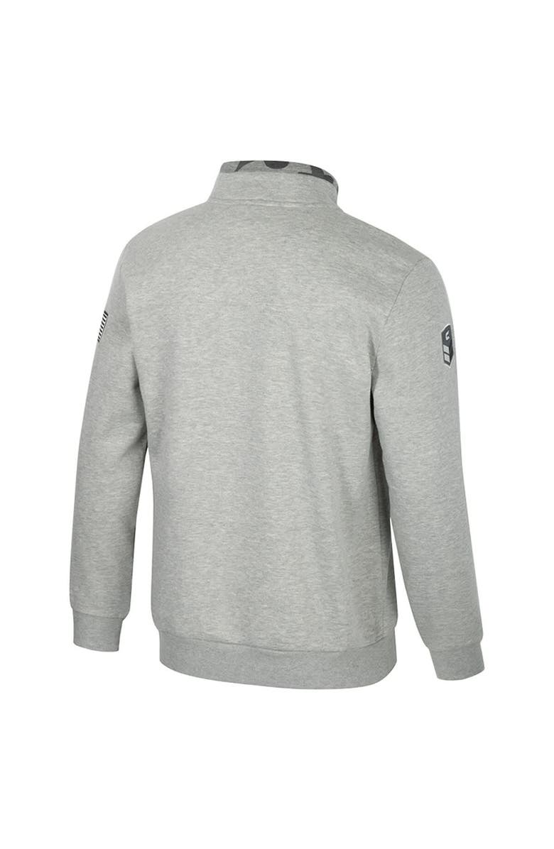 COLOSSEUM Men's Colosseum Heather Gray West Virginia Mountaineers OORAH OHT Military Appreciation Fleece Quarter-Zip Jacket, Alternate, color,