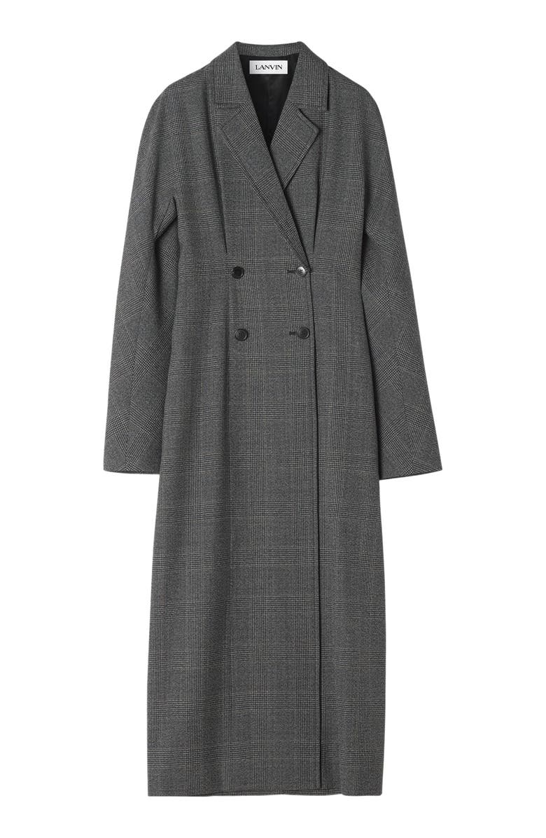 Lanvin Double-Breasted Prince Of Wales Wool Dress, Alternate, color,