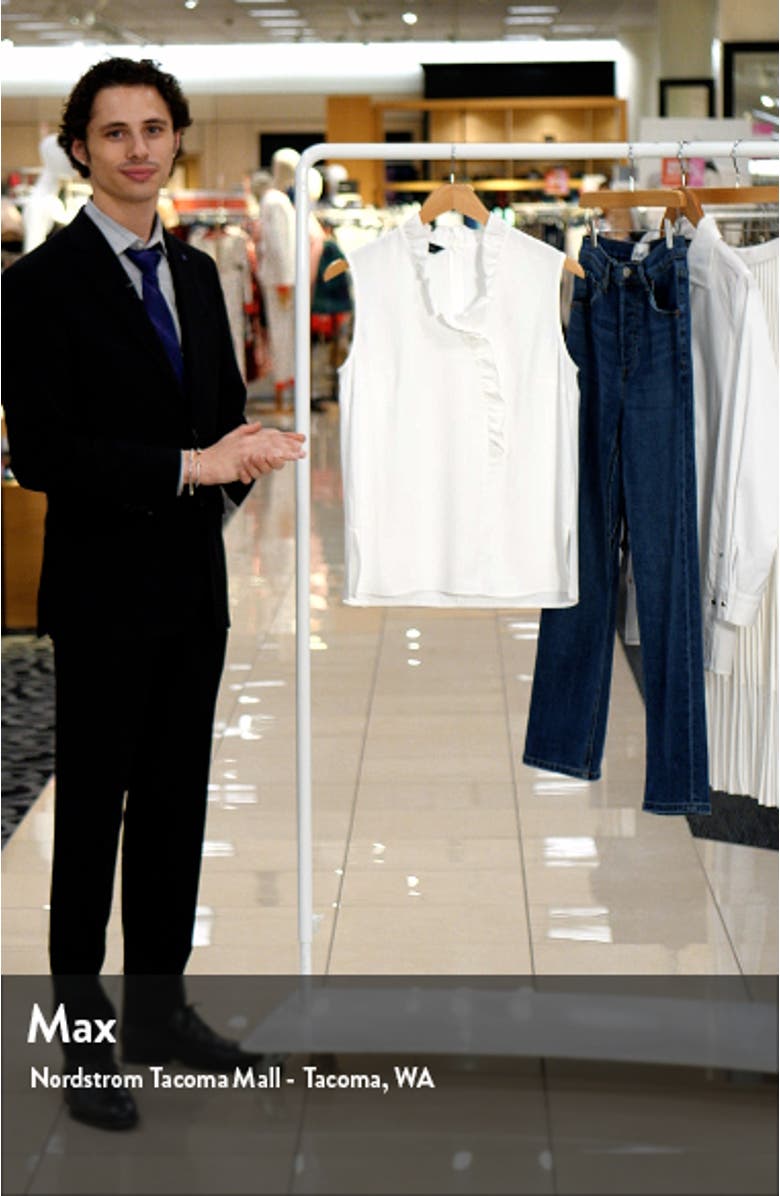 Ruffle Collar Sleeveless Crepe Blouse, sales video thumbnail