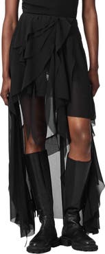 AllSaints Melody Layered Ruffle Midi Skirt