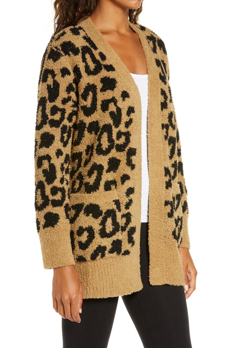 Barefoot Dreams<sup>®</sup> CozyChic<sup>™</sup> Leopard Cardigan, Alternate, color,