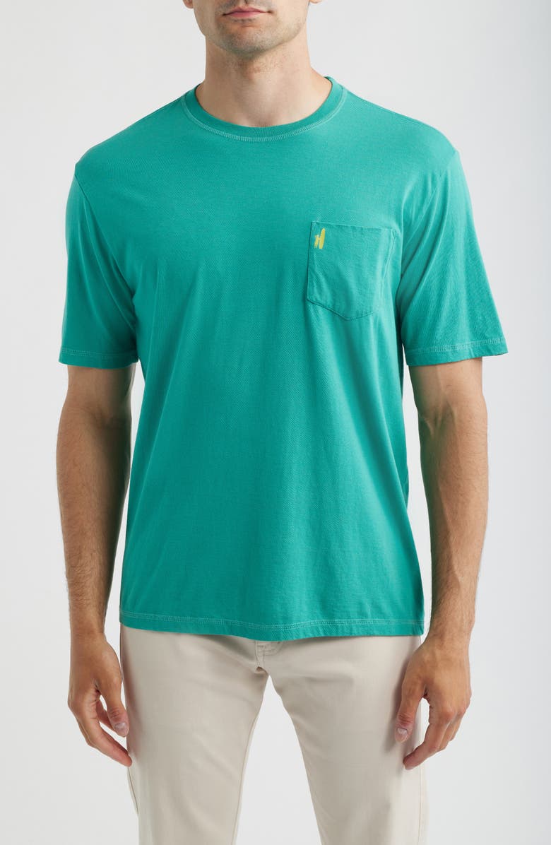 johnnie-O Wave Rider Cotton Blend Pocket T-Shirt, Main, color, Seaglass