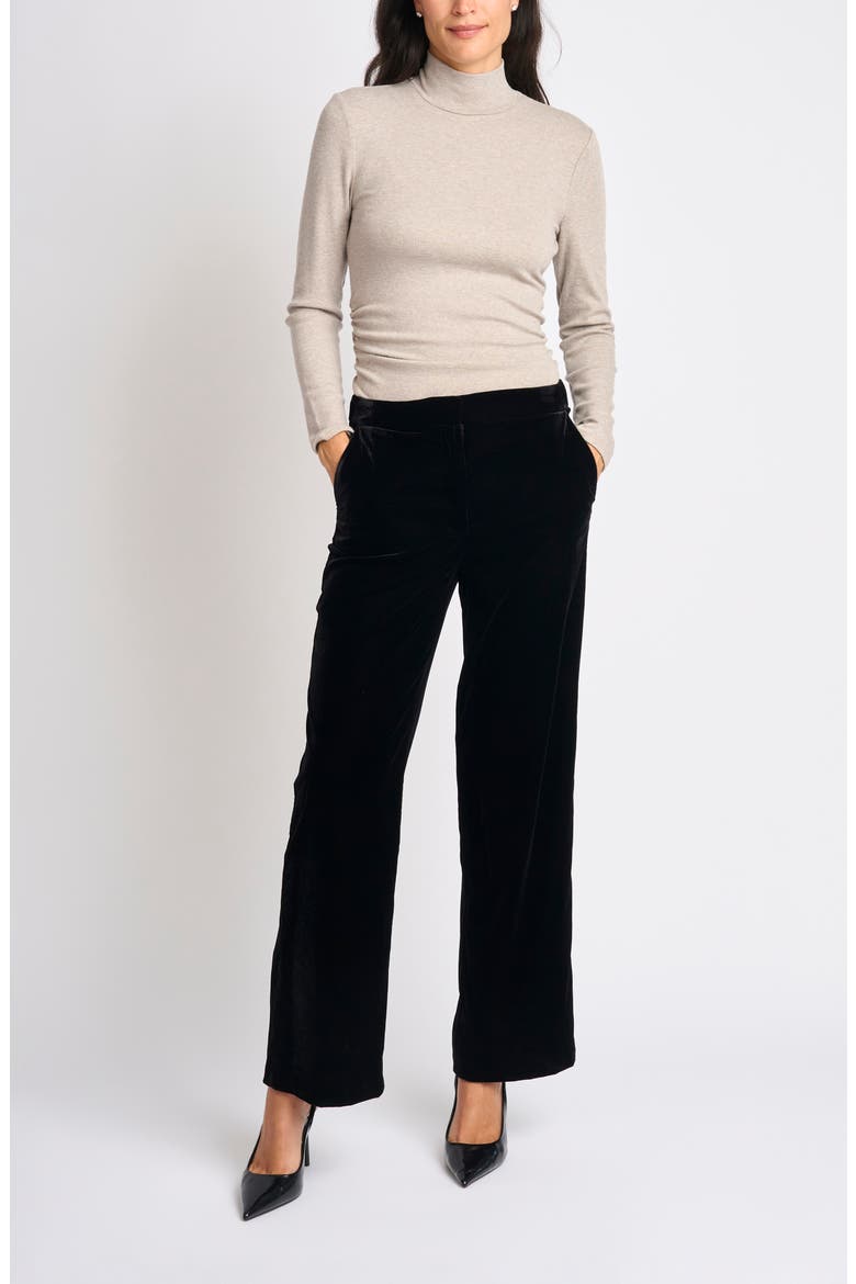 Tailored High Waist Straight Leg Pants, Alternate, color, RICH BLACK 060