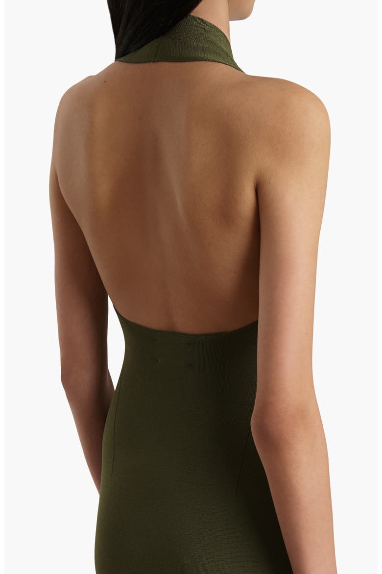 Mahi Halter Milano Knit Dress, Alternate, color, OLIVE
