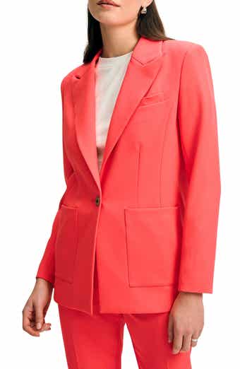 Isaac Mizrahi New York Peak Lapel Blazer with Removable Flower Pin