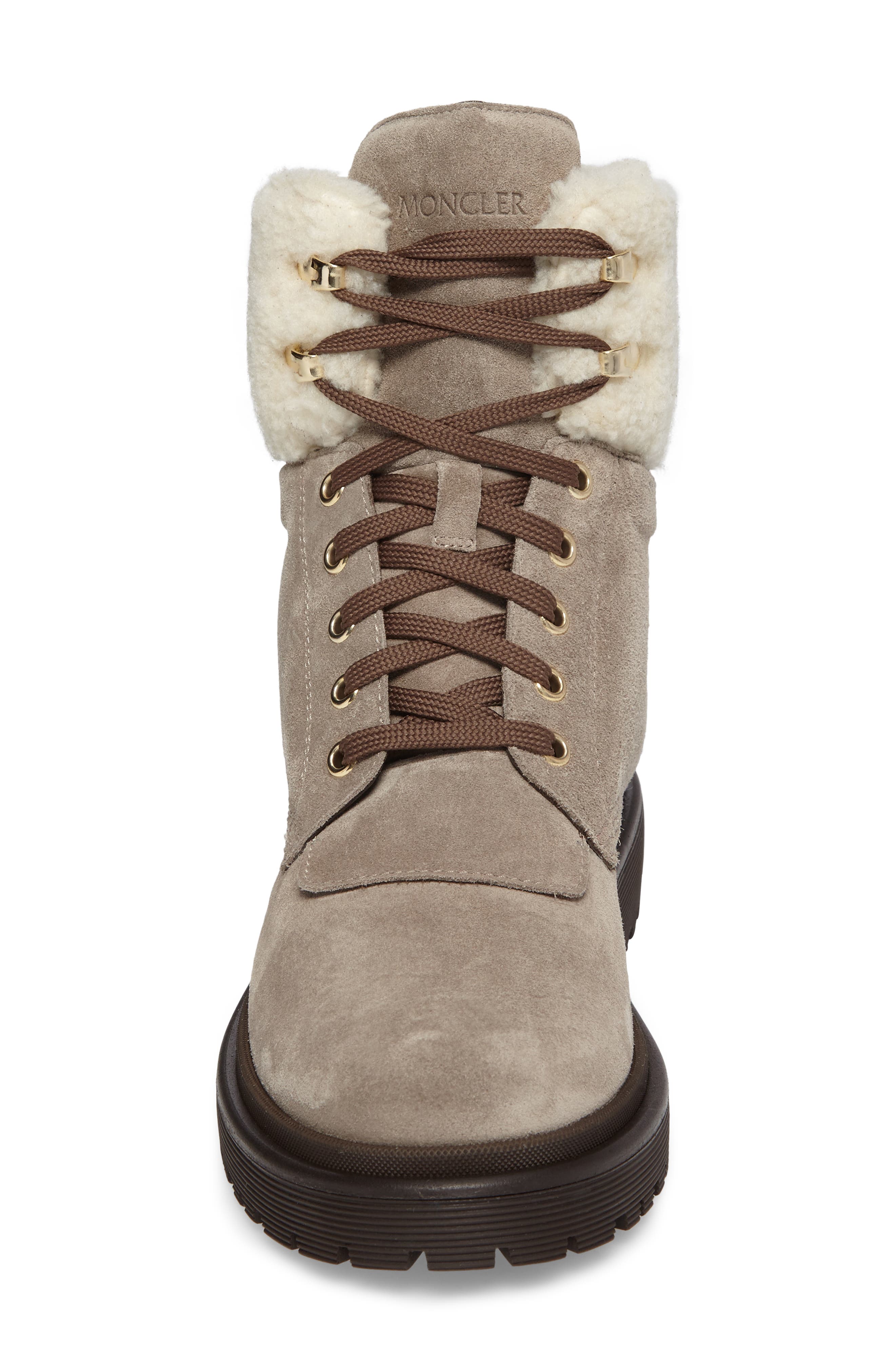 Moncler Patty Scarpa Faux Shearling Cuff Boot, Alternate, color, 