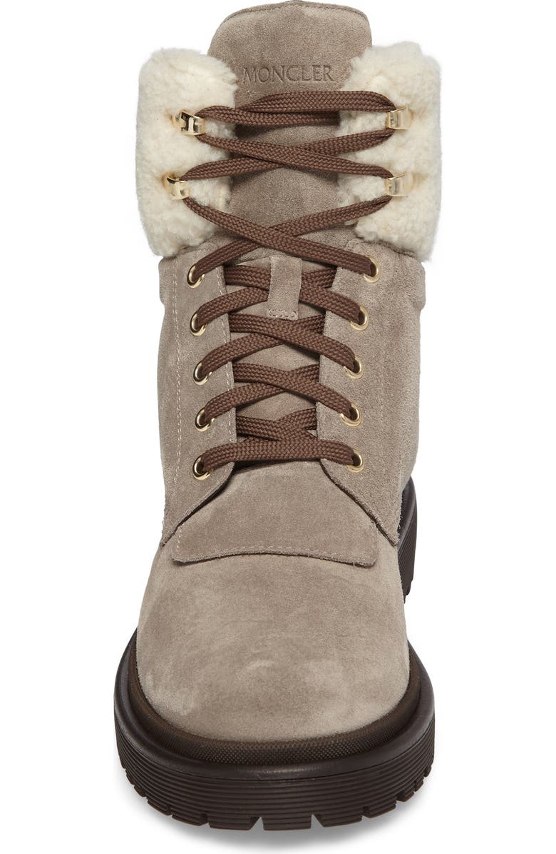 Moncler Patty Scarpa Faux Shearling Cuff Boot, Alternate, color,