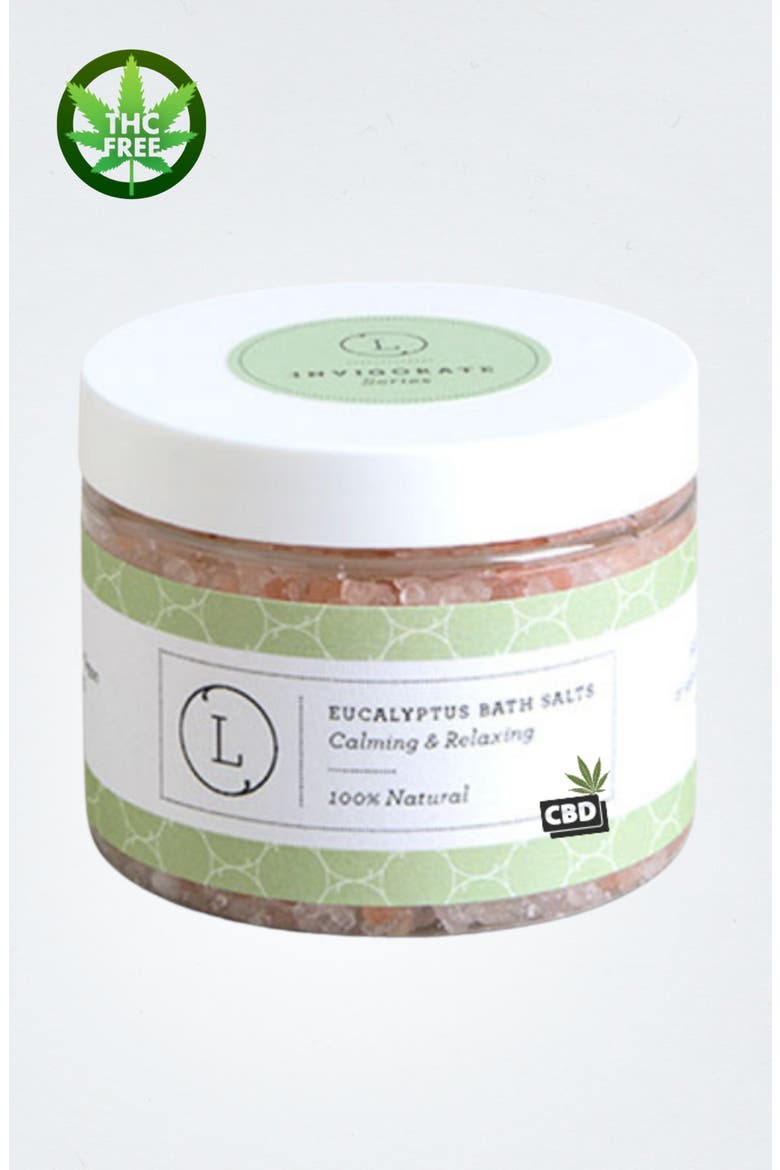 CBD Eucalyptus Natural Bath Salts, Calming & Relaxing, Main, color, None