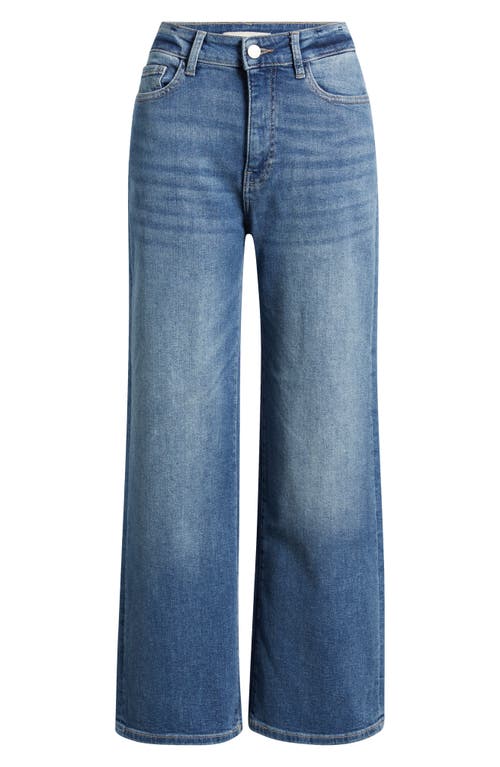 Warp & Weft Warp+weft High Waist Crop Wide Leg Jeans In Blue