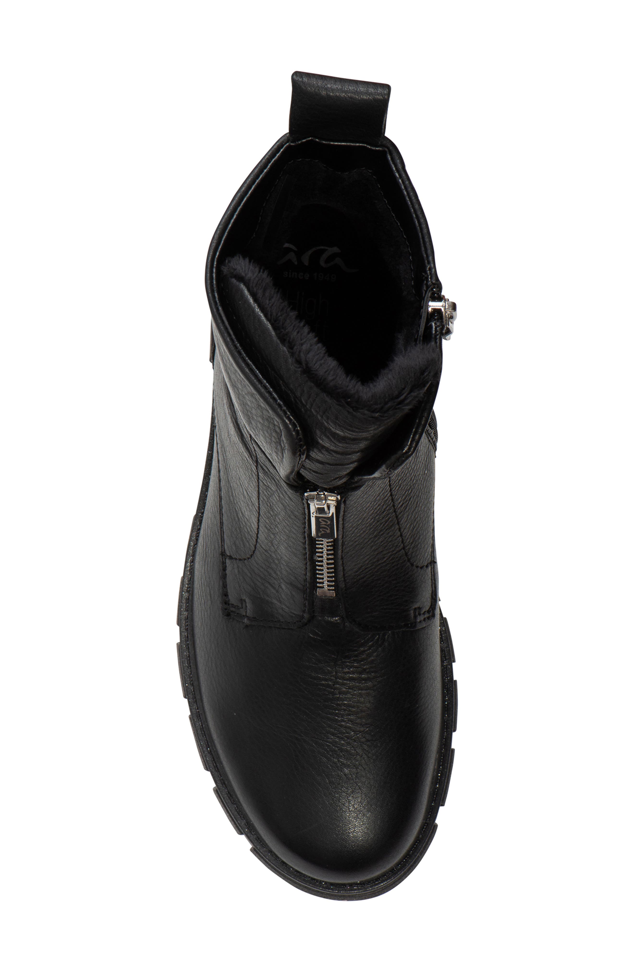 ara Deon Leather Bootie, Alternate, color, Black