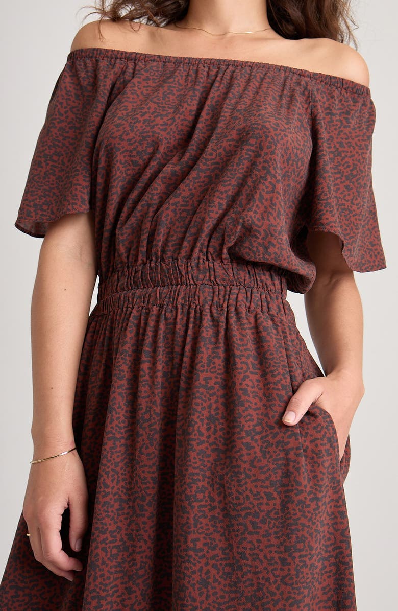 Marine Layer Ivy Animal Print Cutout Maxi Dress, Alternate, color,