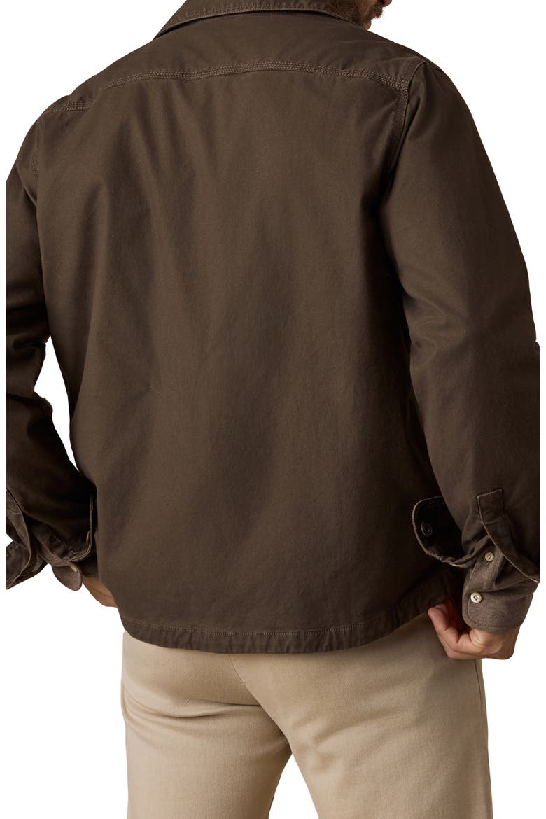 CPO Blanket Lined Cotton Canvas Button-Up Shirt Jacket, Alternate, color, COAST BROWN